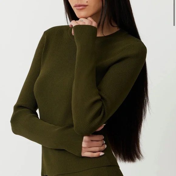 Grey/Ven Long Sleeve Knit Top - Picture 3 of 5